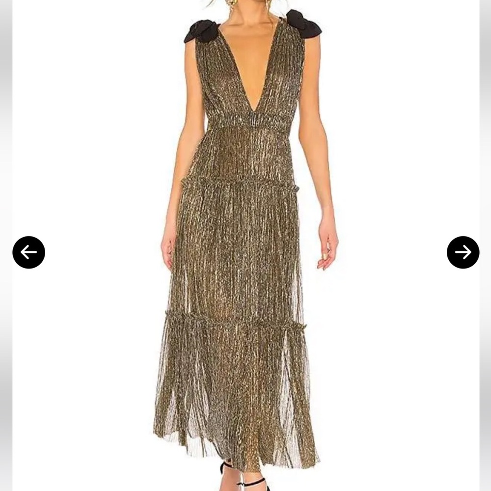 Sabina Musayev Gold Maxi Dress